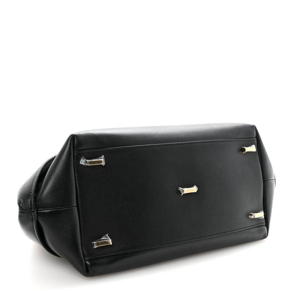 Calfskin Braided Small Blossom Top Handle Bag Black