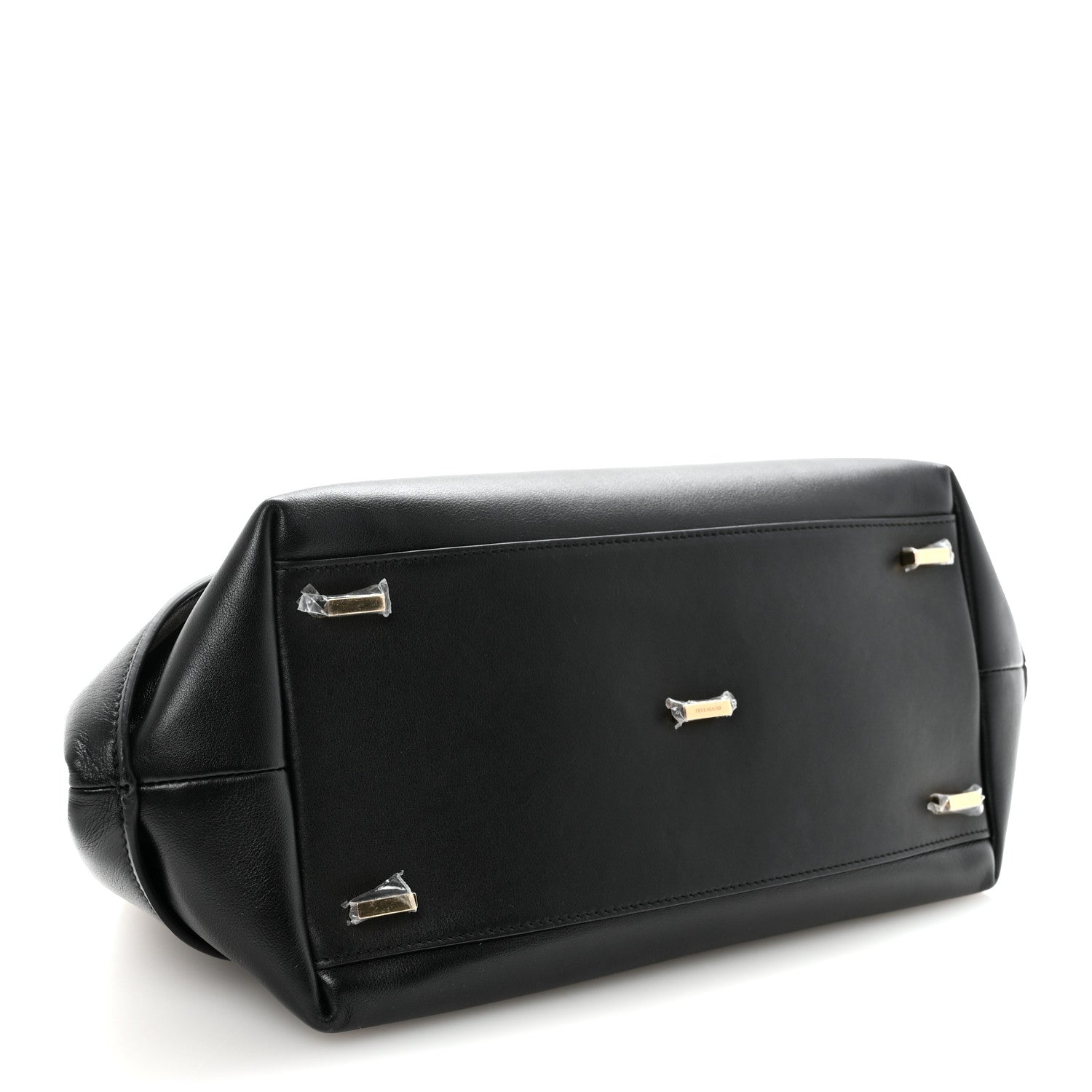 Calfskin Braided Small Blossom Top Handle Bag Black