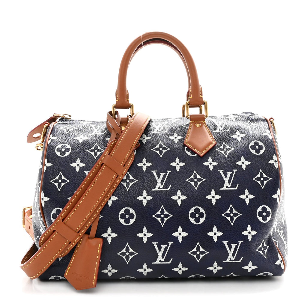 Calfskin Monogram Speedy P9 Bandouliere 30 Indigo