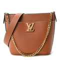 Calfskin Lock and Walk Bucket Cognac