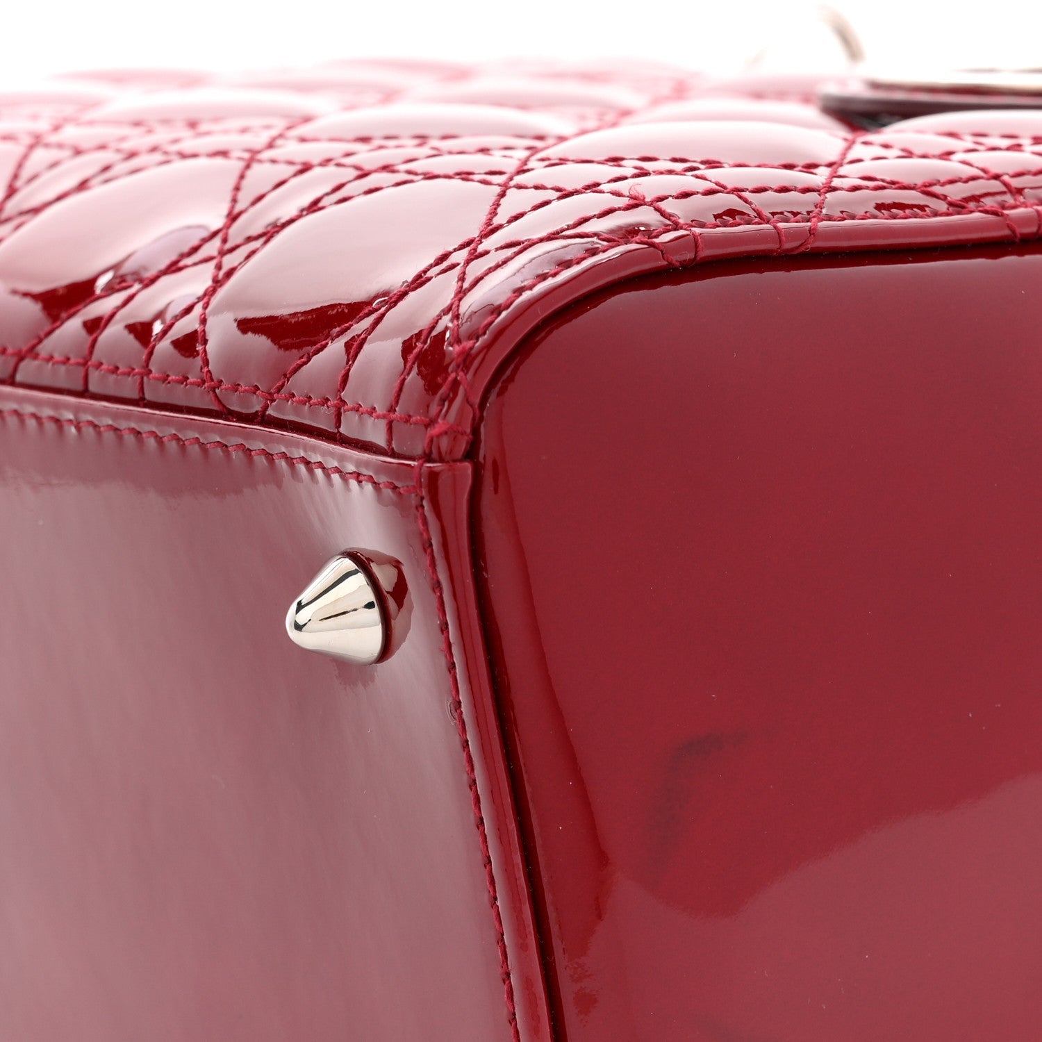 Patent Cannage Medium Lady Dior Red