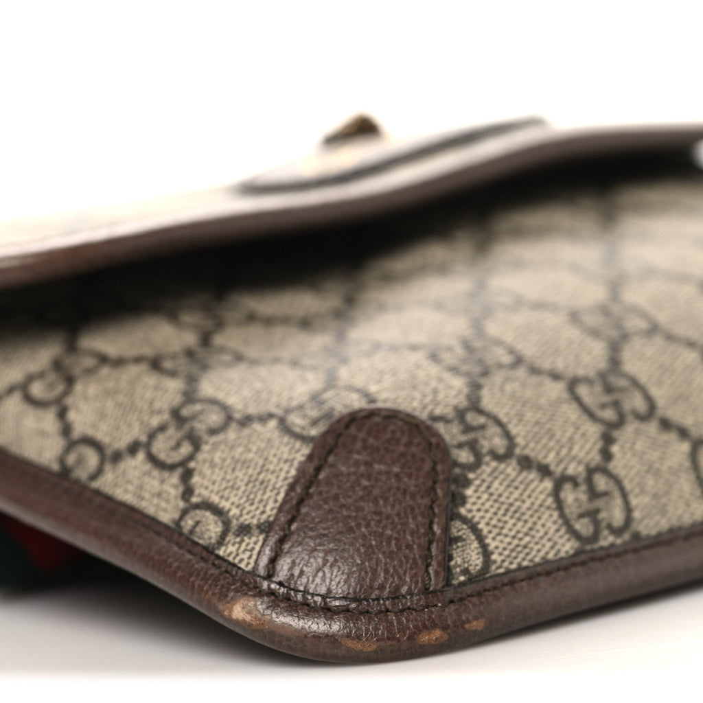 GG Supreme Monogram Neo Vintage Web Belt Bag Brown