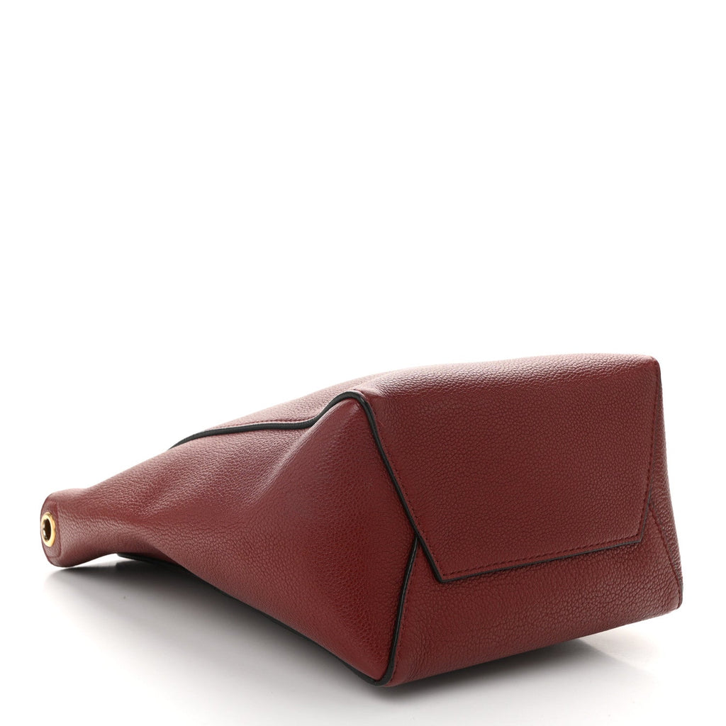 Soft Grained Calfskin Sangle Bucket Bag Light Burgundy