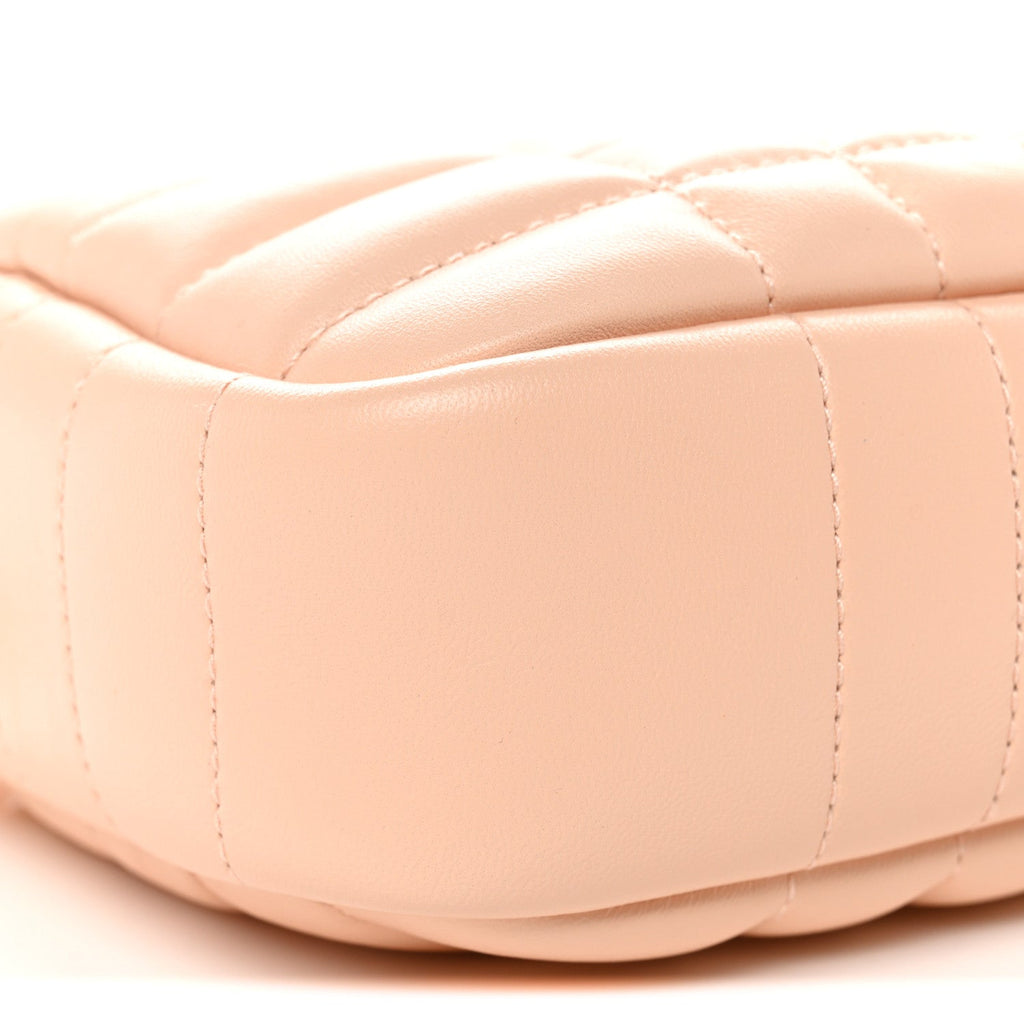 Lambskin Quilted Mini Lola Camera Bag Peach Pink