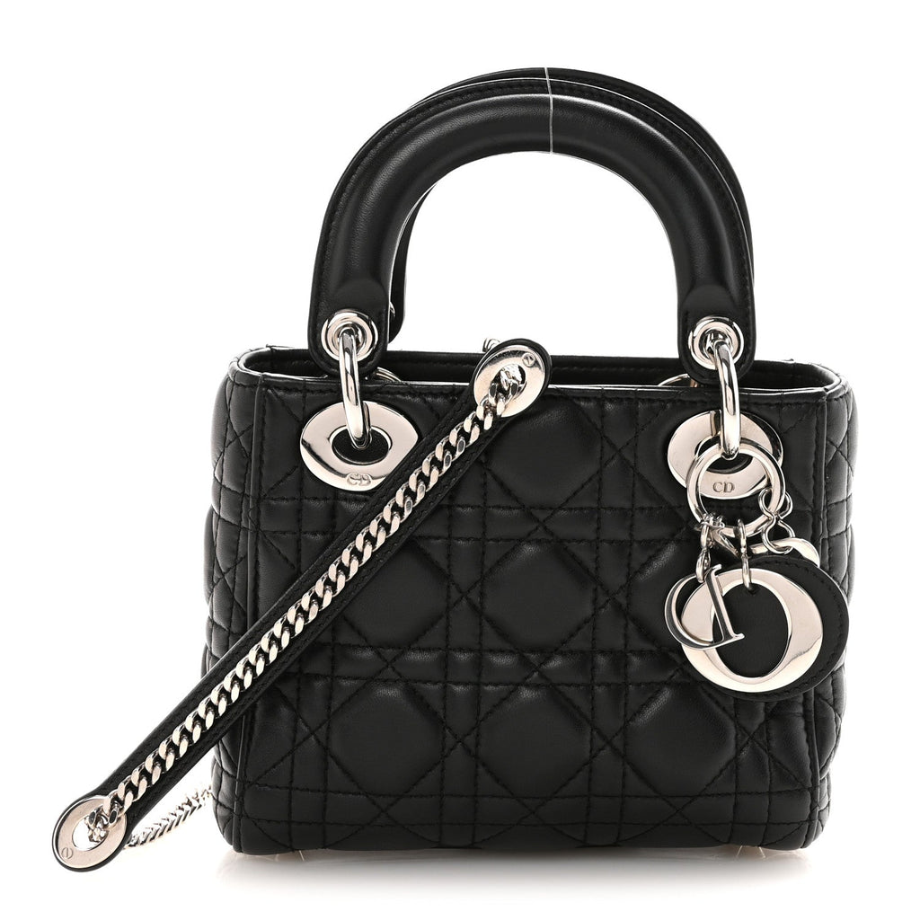 Lambskin Cannage Mini Lady Dior Black