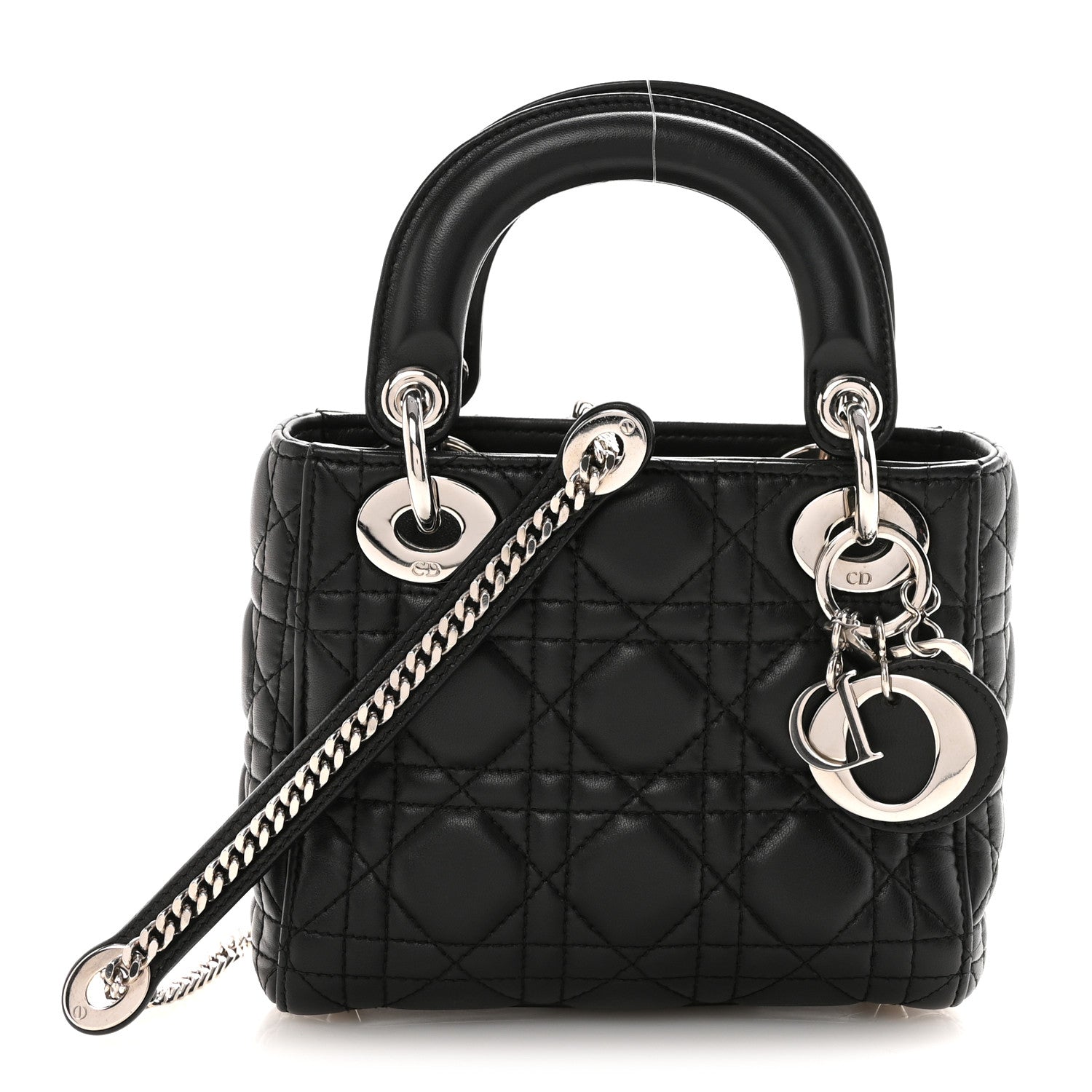 Lambskin Cannage Mini Lady Dior Black