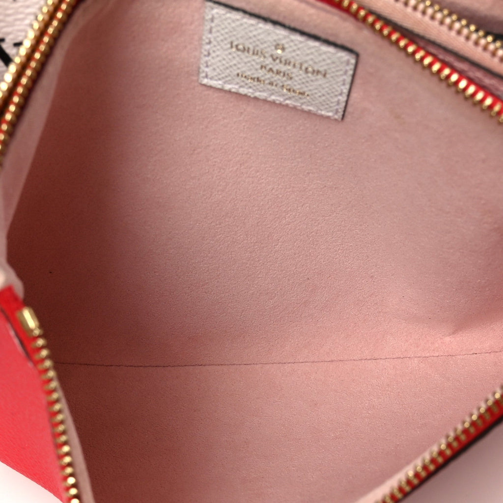 Monogram Giant Double Zip Pochette Rouge