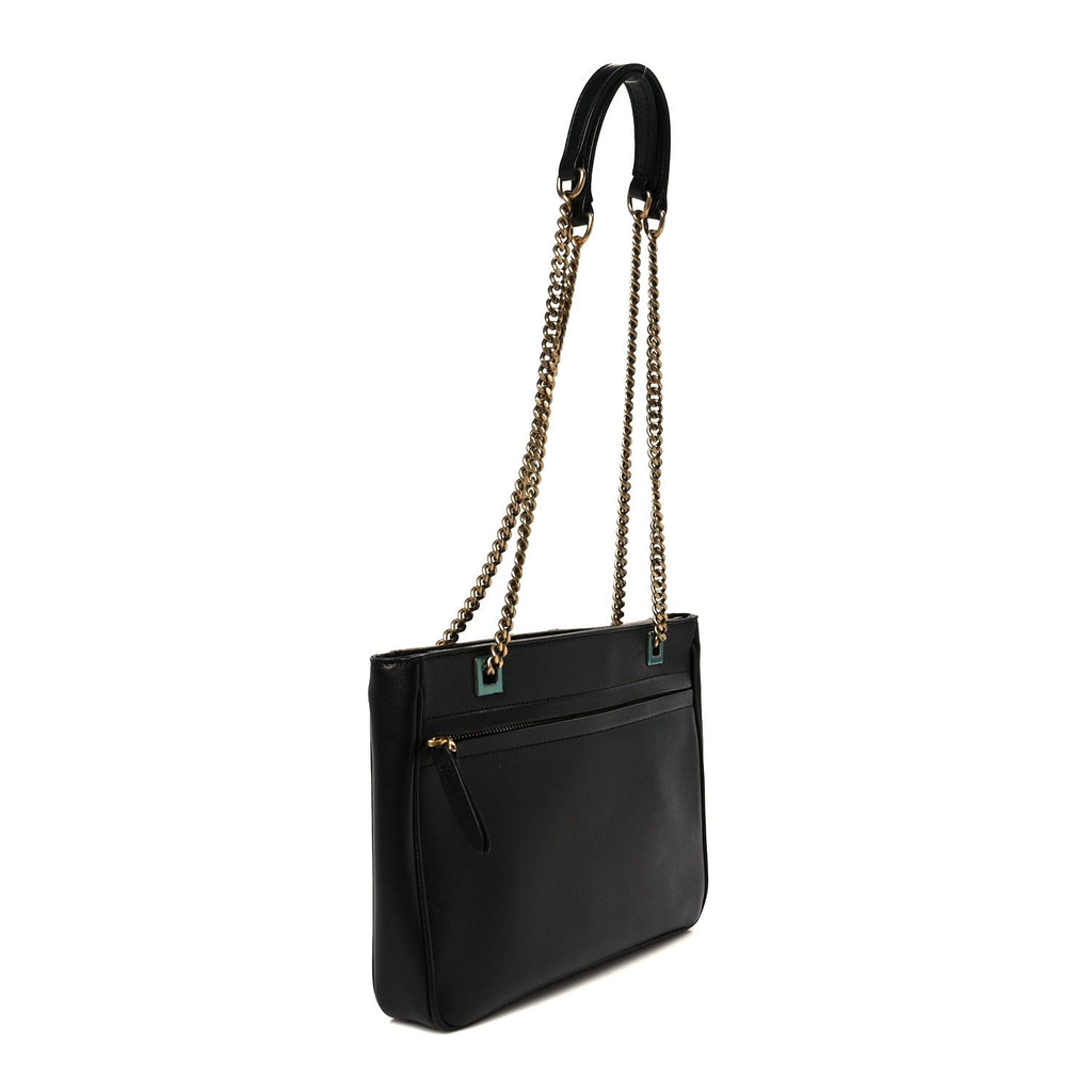 Nappa Small Viva Superstar Shopping Tote Black Brown