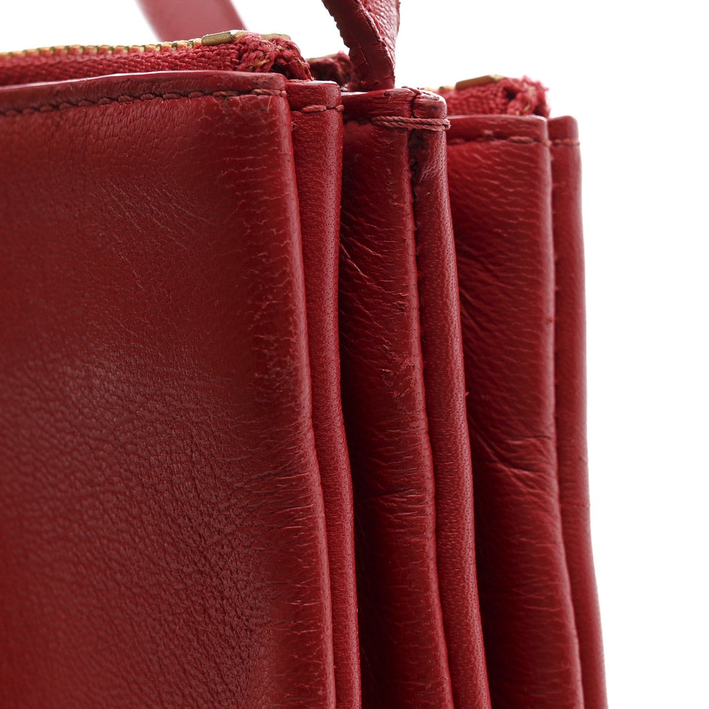 Lambskin Large Trio Crossbody Bag Red