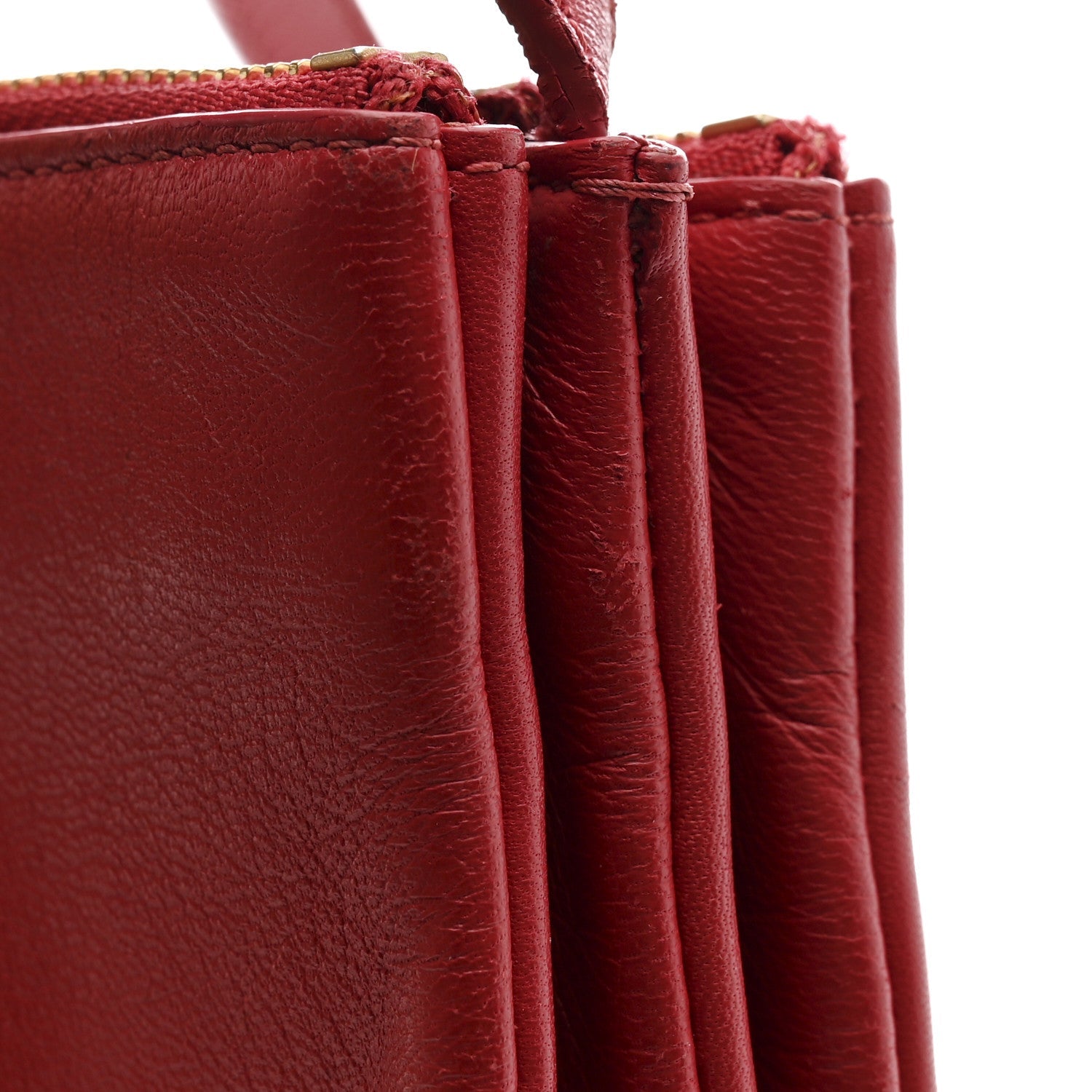 Lambskin Large Trio Crossbody Bag Red