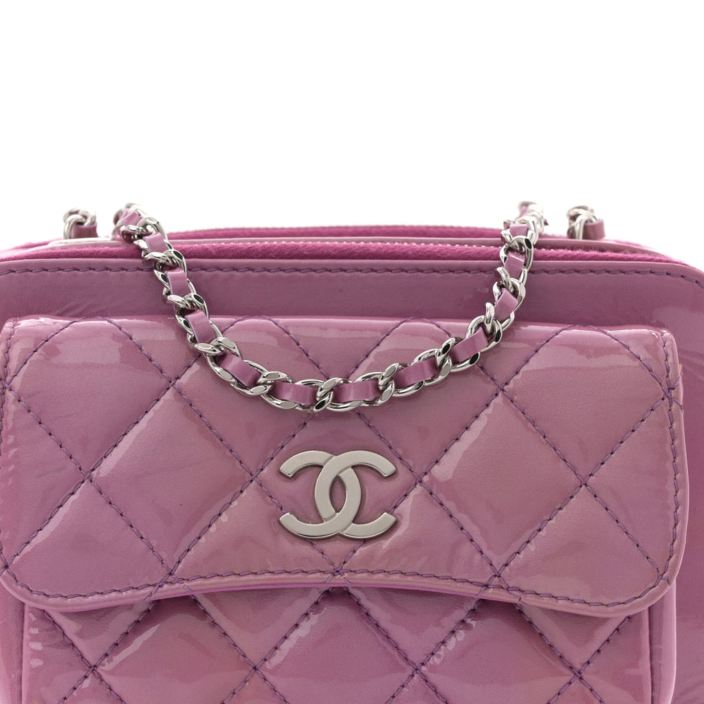 Patent Quilted Small Pocket Box Camera Case Purple