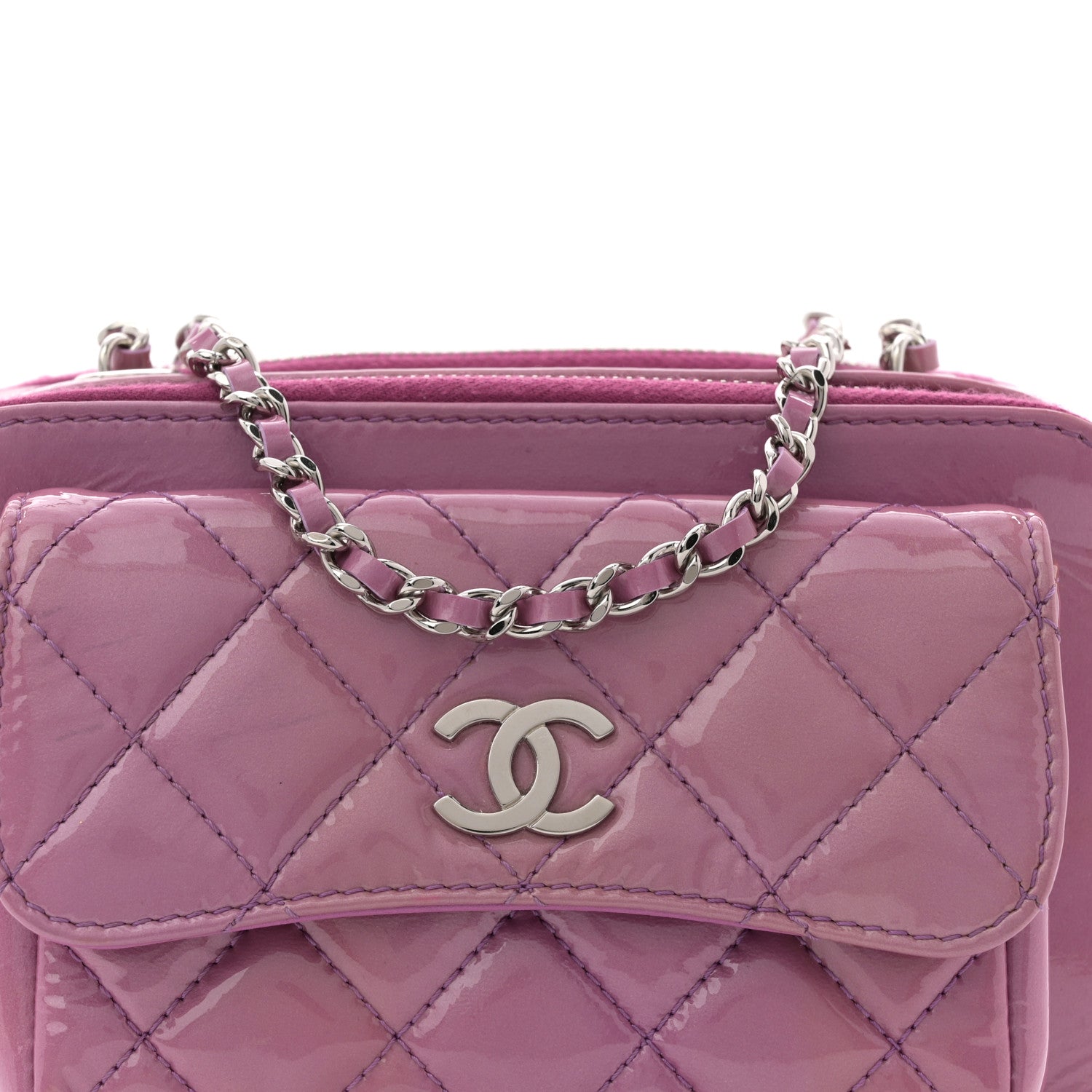 Patent Quilted Small Pocket Box Camera Case Purple