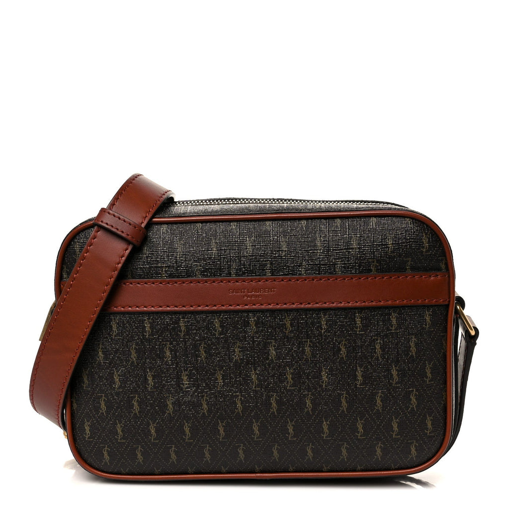 Canvas Smooth Calfskin Le Monogramme Camera Bag Chestnut