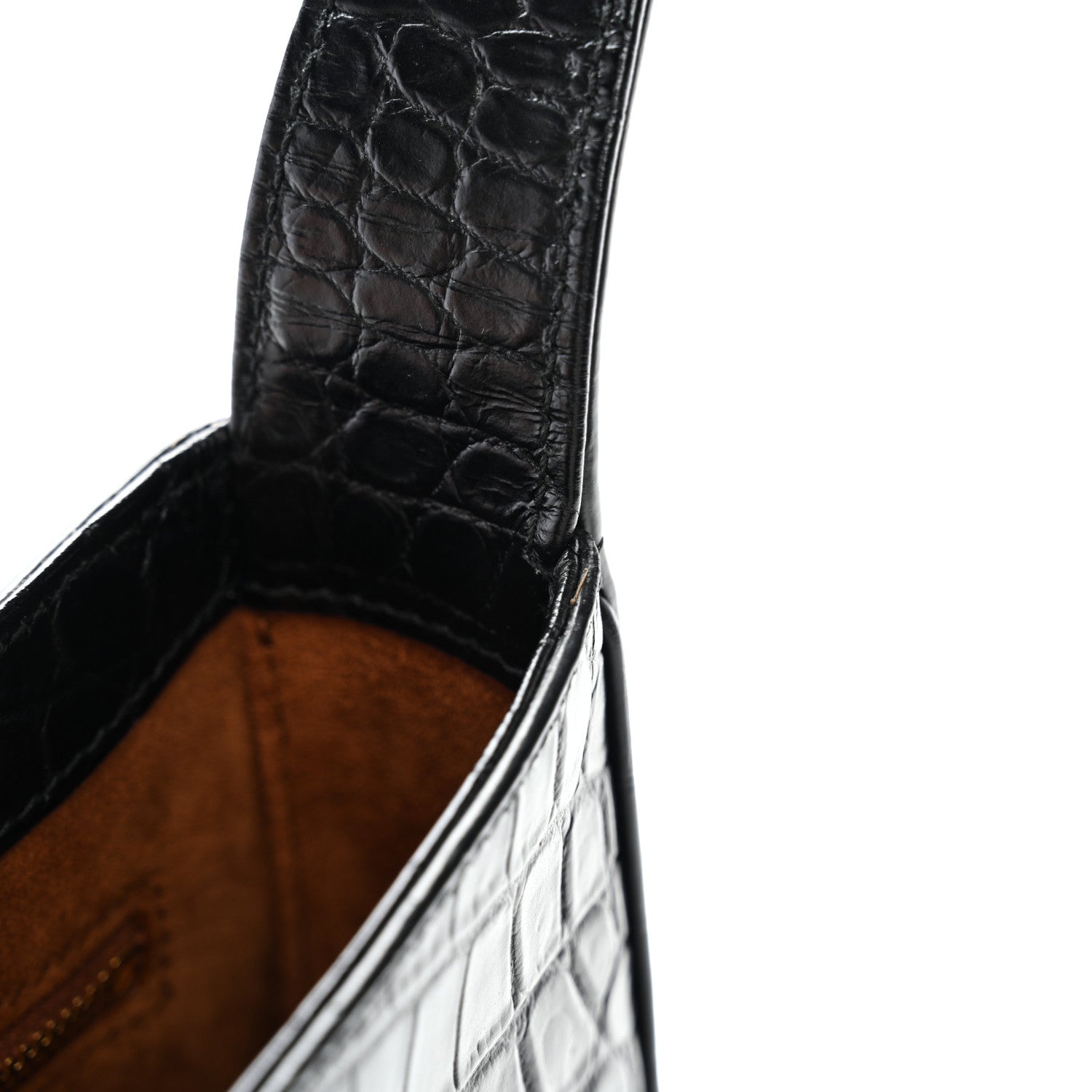 Calfskin Crocodile Embossed LE 5 A 7 Hobo Black