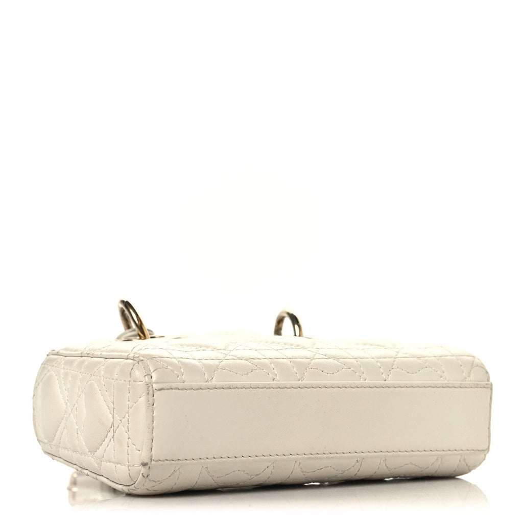Lambskin Cannage Dioramour Micro Lady D-Joy Latte