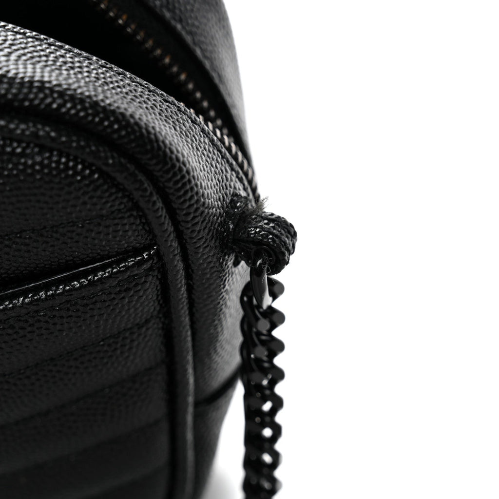Grain De Poudre Matelasse Monochrome Monogram Mini Lou Camera Bag Black