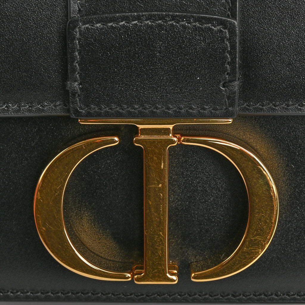 Smooth Calfskin Micro 30 Montaigne Flap Bag Black
