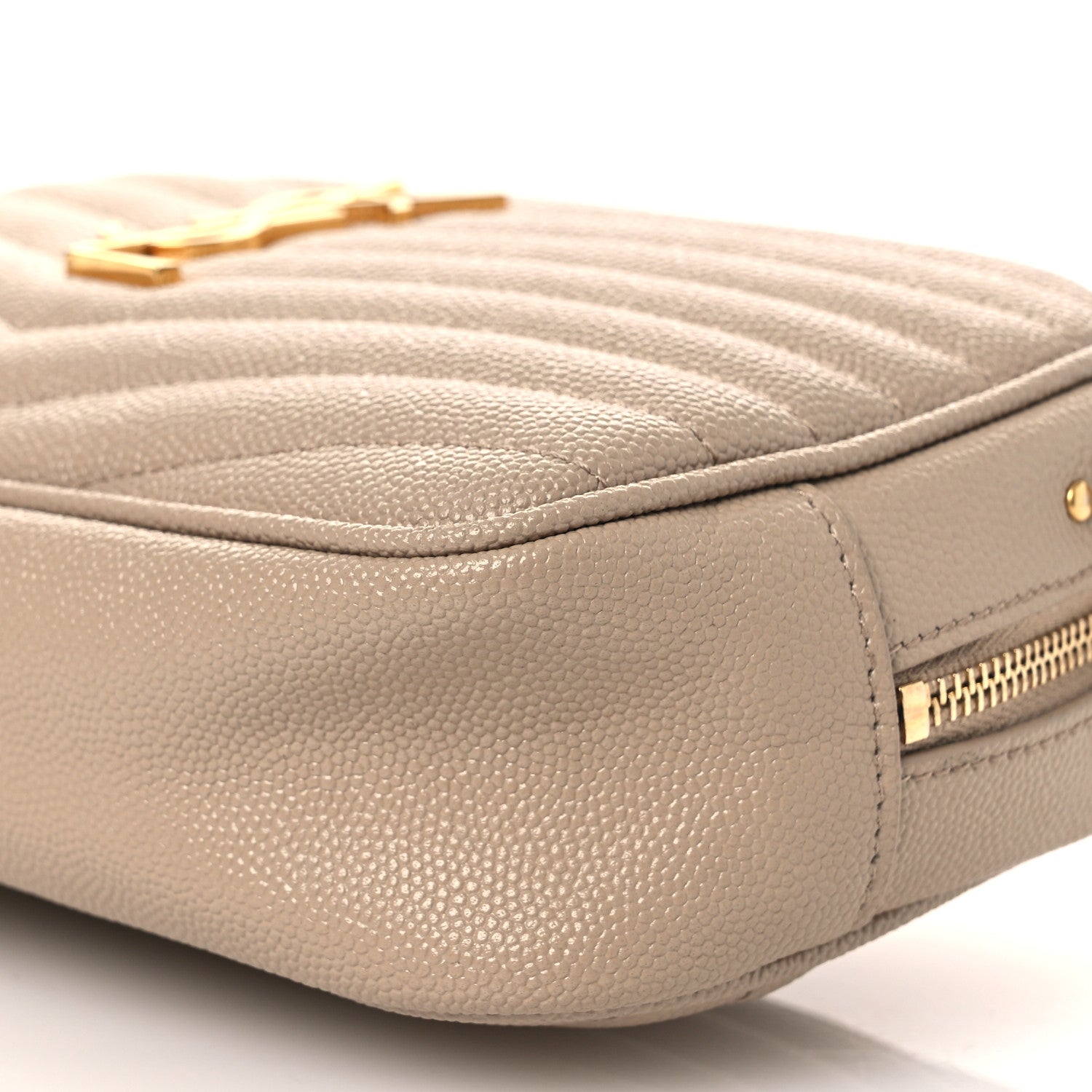 Grain De Poudre Matelasse Monogram Mini Lou Camera Bag Dark Beige