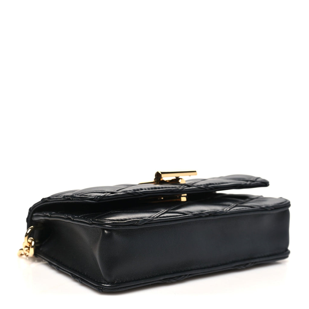 Lambskin Malletage Wallet On Chain GO-14 Black