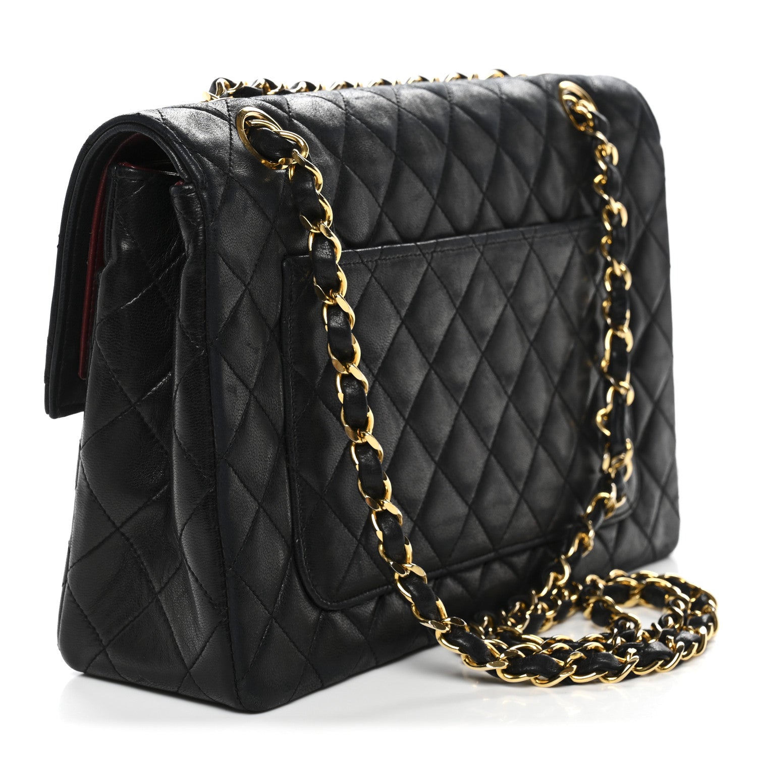 Lambskin Quilted Medium Single Flap Black