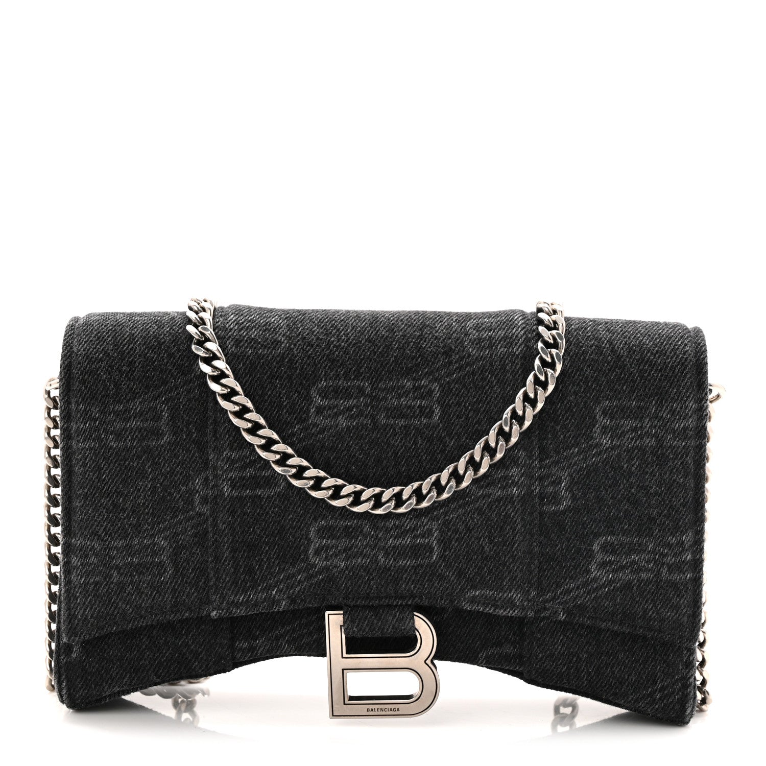 Denim BB Monogram Hourglass Chain Bag Black