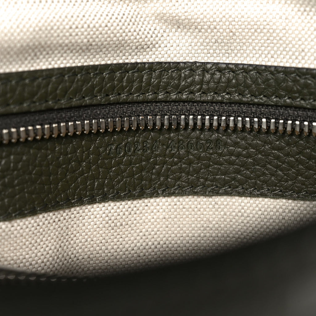 Piuma Calfskin Jumbo GG Embossed Double Buckle Medium Messenger Bag Dark Vintage Olive