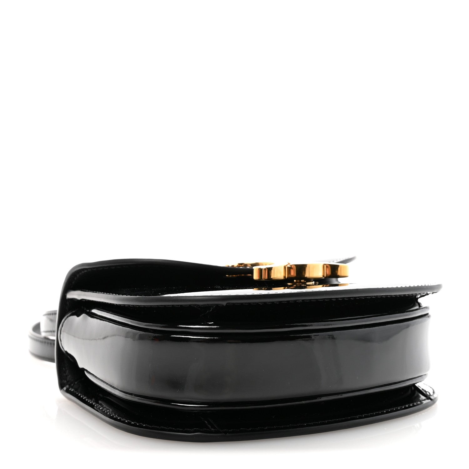 Patent Calfskin Triomphe Mini Besace Clea Black