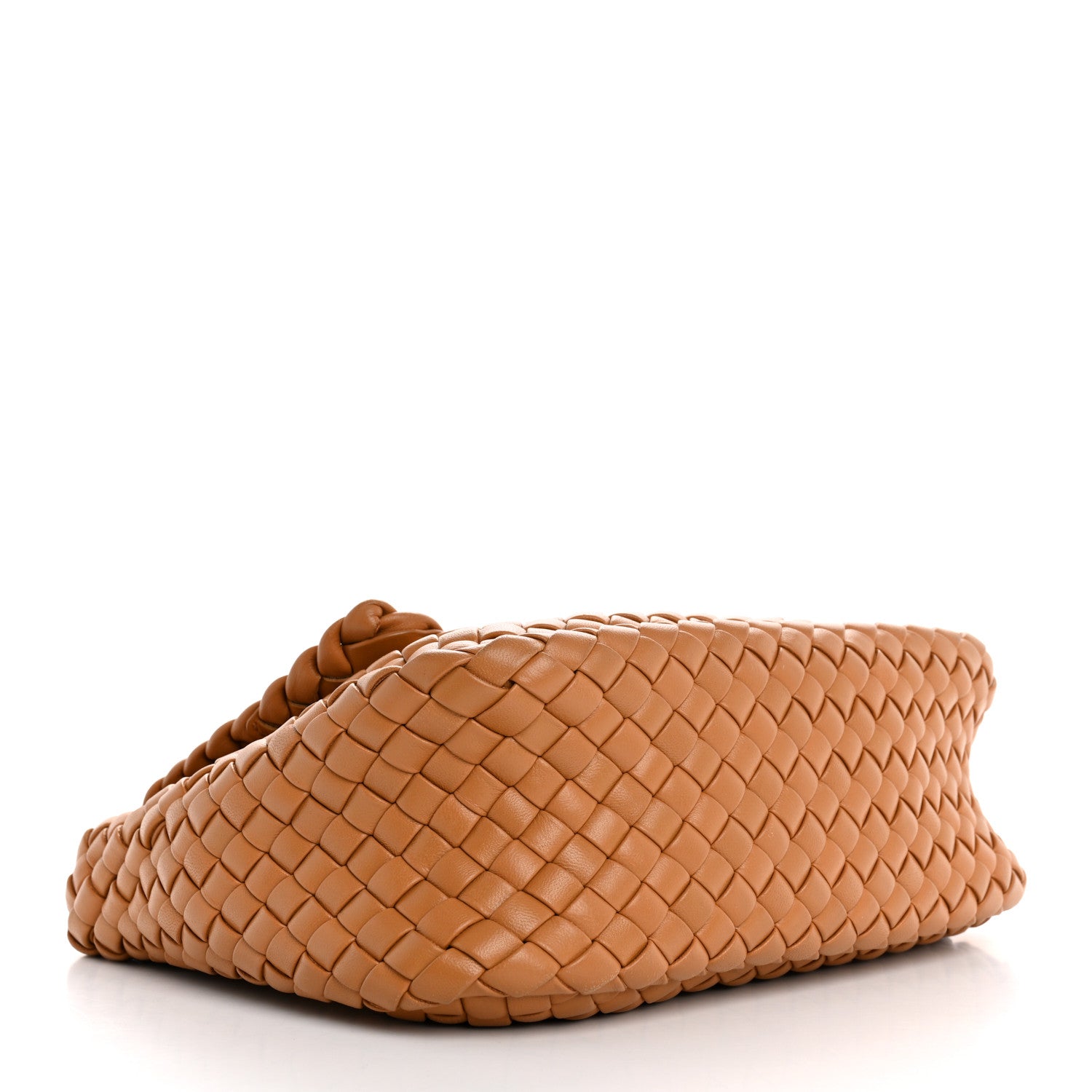 Nappa Intreccio Padded Small Cobble Shoulder Bag Caramel
