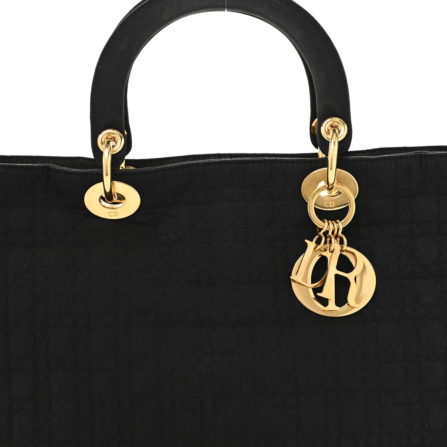 Nylon Cannage Large Lady Dior Black