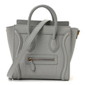 Drummed Calfskin Nano Luggage Pearl Blue
