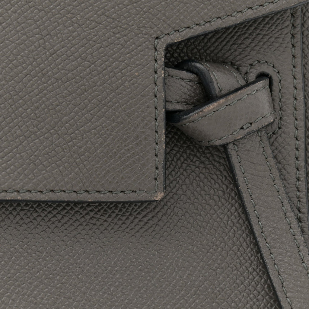 Grained Calfskin Nano Belt Bag Grey