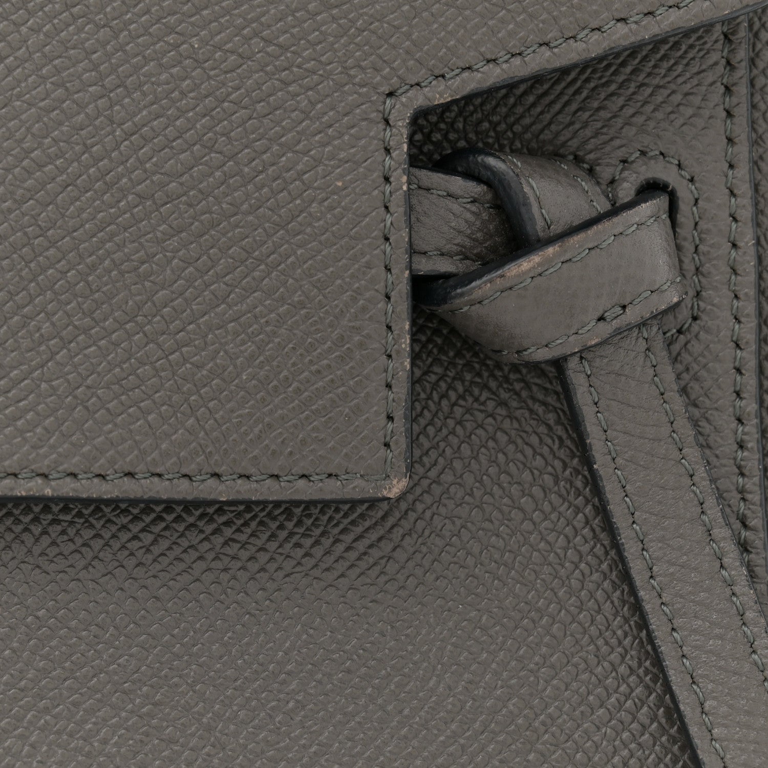 Grained Calfskin Nano Belt Bag Grey