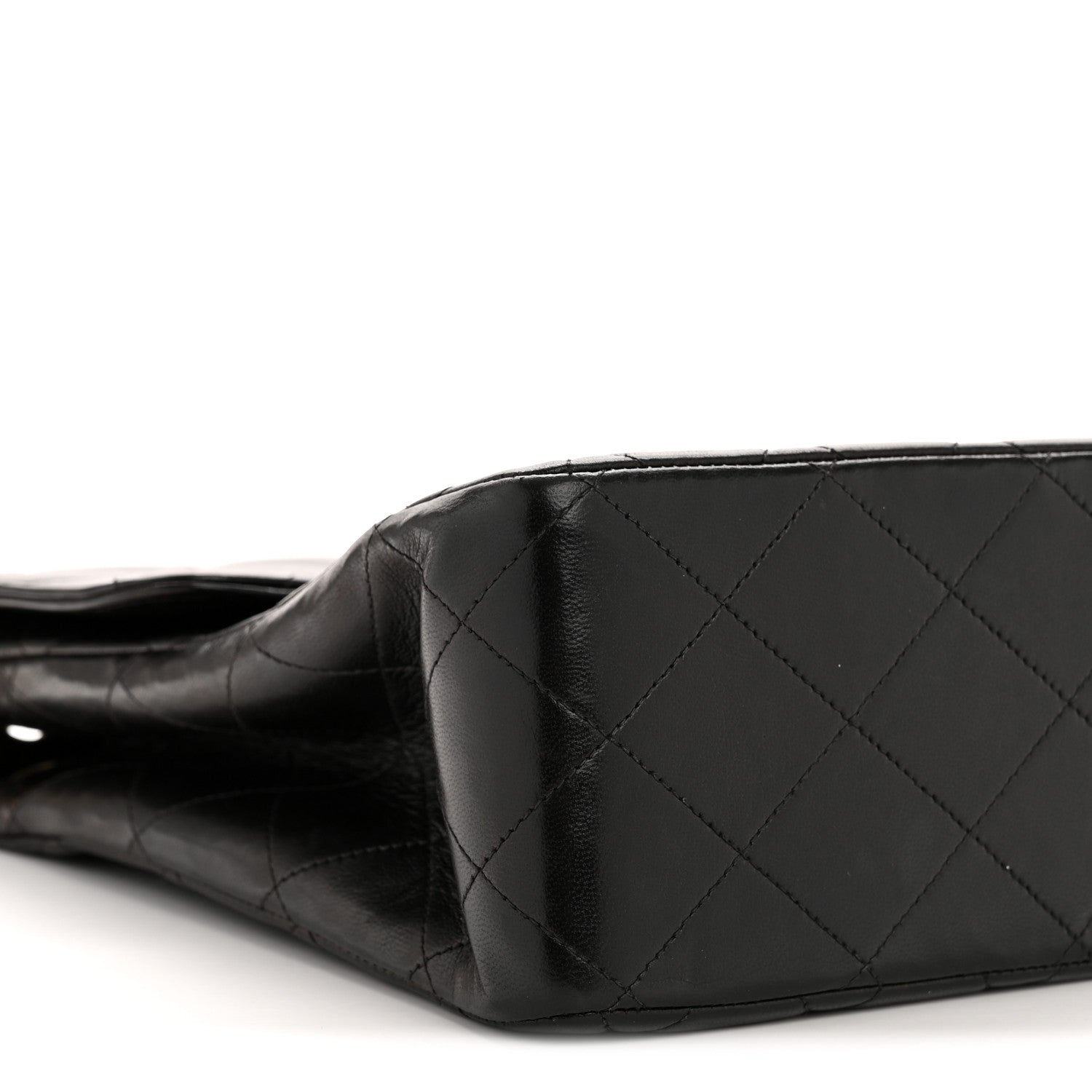 Lambskin Quilted XL Jumbo Single Flap Black