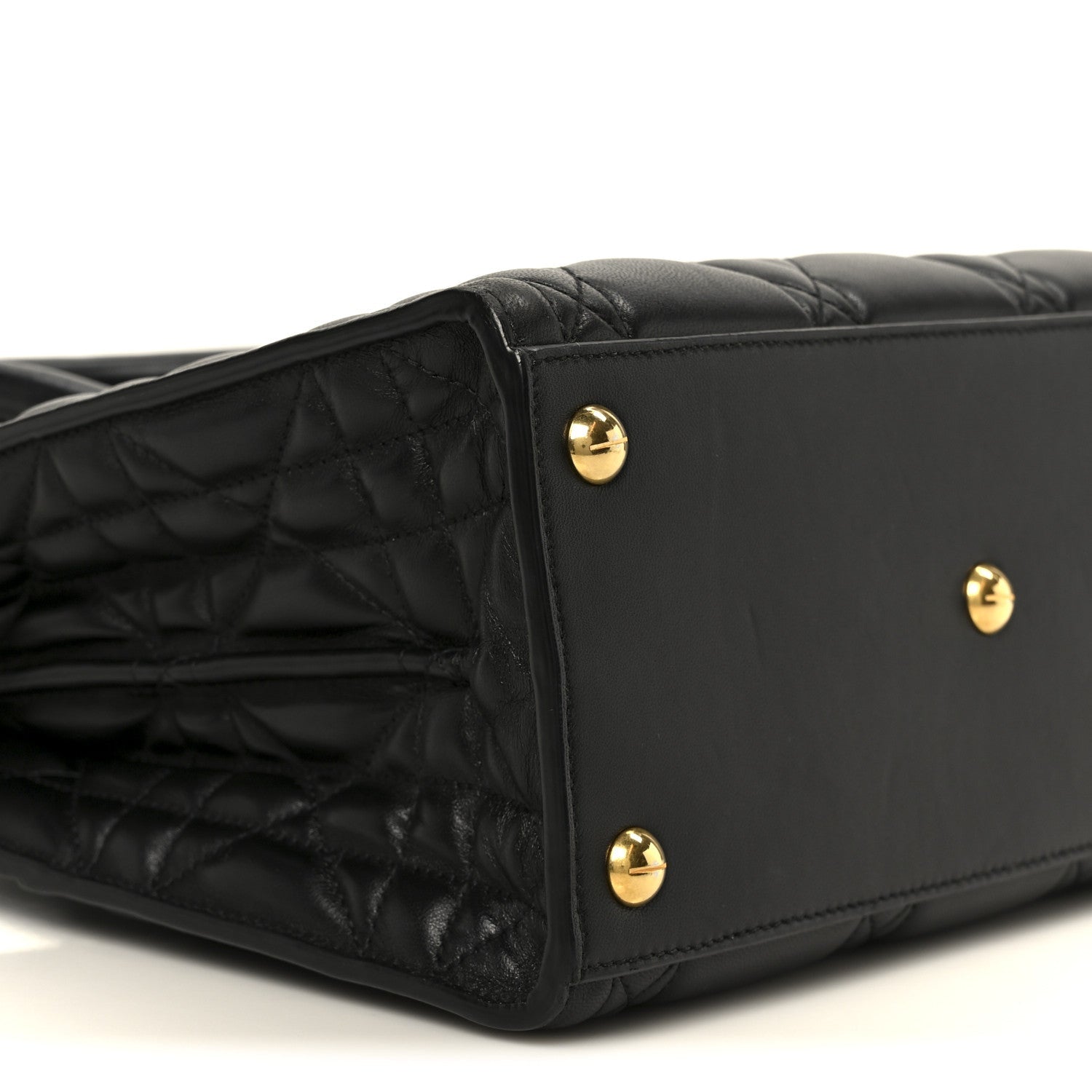 Calfskin Macrocannage Medium St. Honore Tote Black