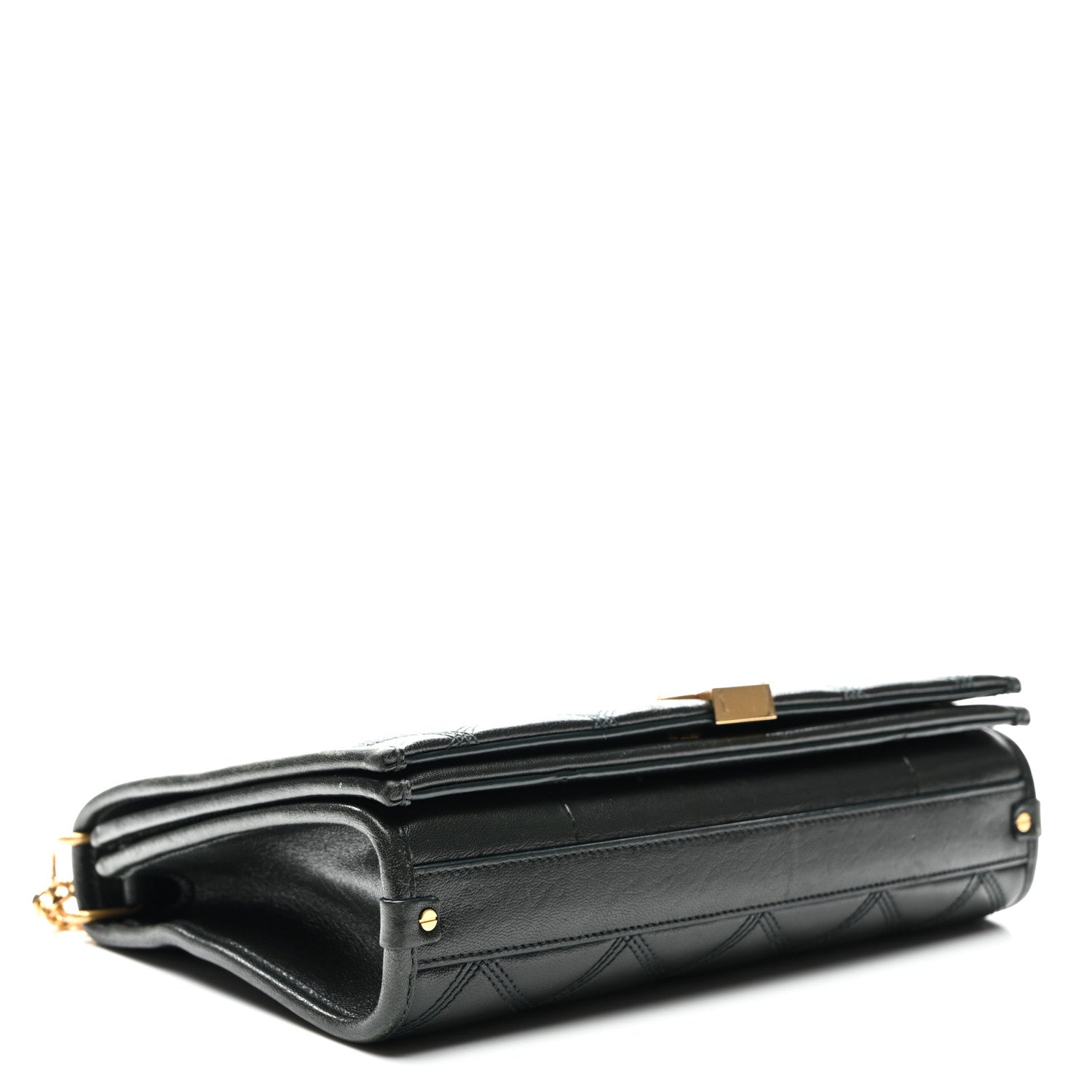Lambskin Quilted Mini Becky Chain Bag Vert Fonce
