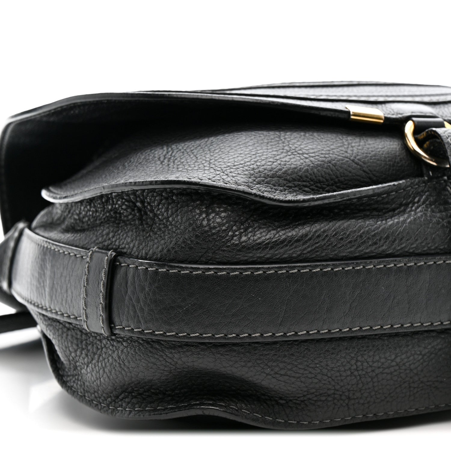 Calfskin Medium Marcie Round Crossbody Bag Black