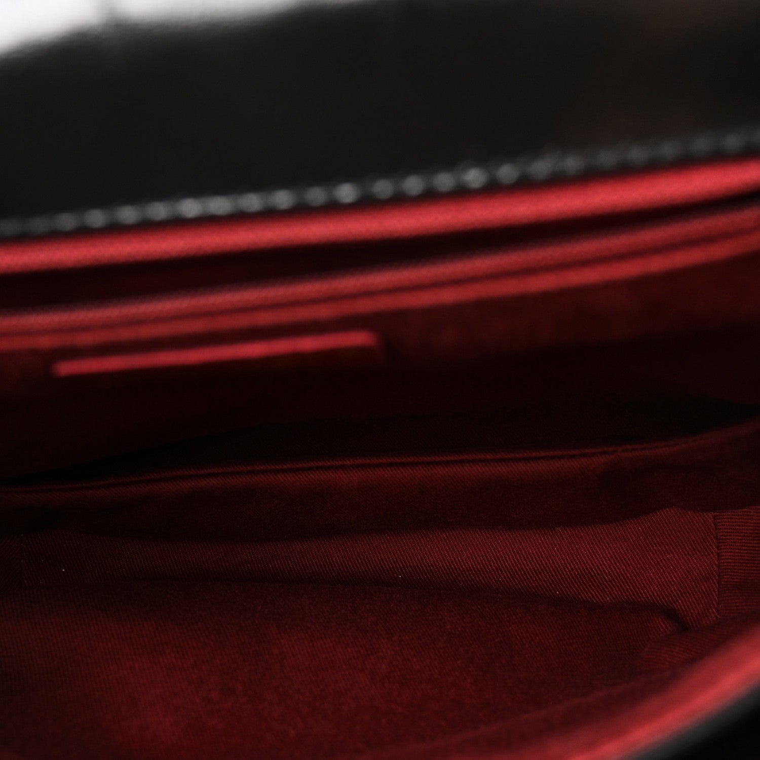 Glazed Calfskin Quilted Medium Bubble CC Flap Black