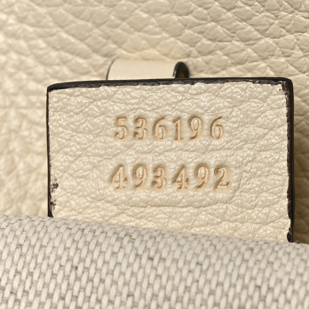 Pebbled Calfskin Medium Soho Chain Shoulder Bag Off White