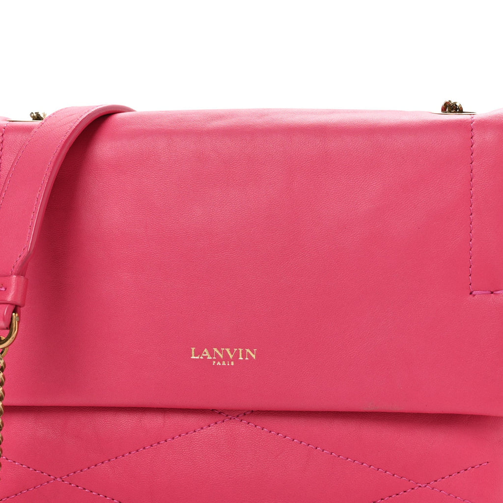 Lambskin Quilted Mini Sugar Flap Shoulder Bag Fuchsia