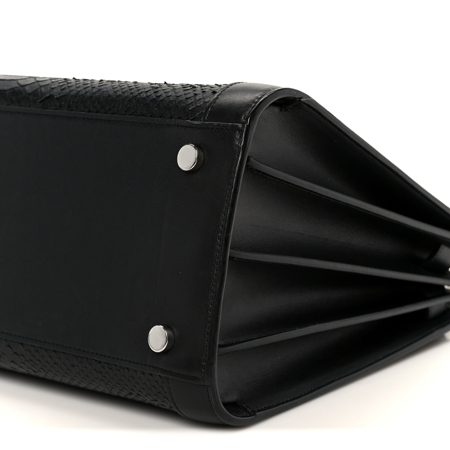 Python Calfskin Embossed Small Sac de Jour Black