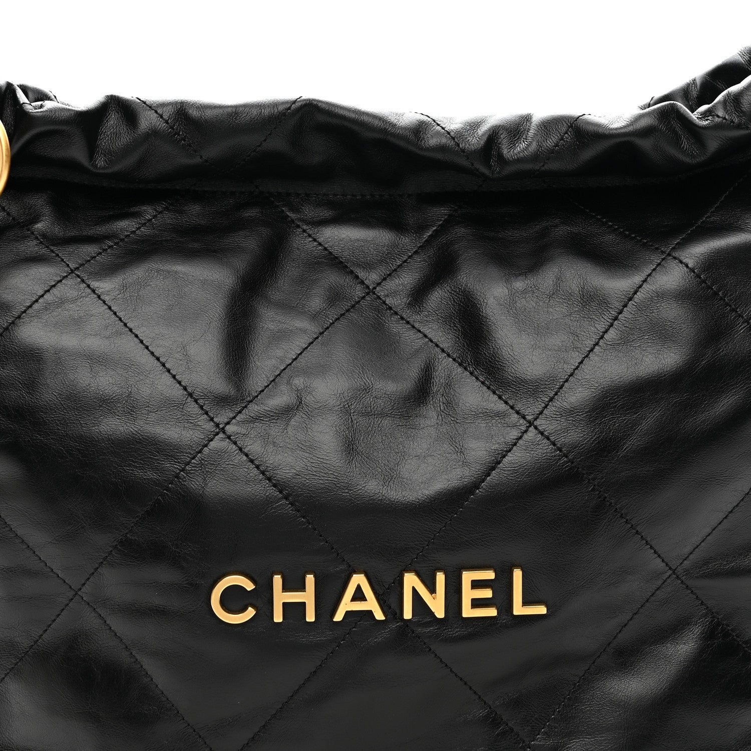 Shiny Calfskin Quilted Small Chanel 22 Black