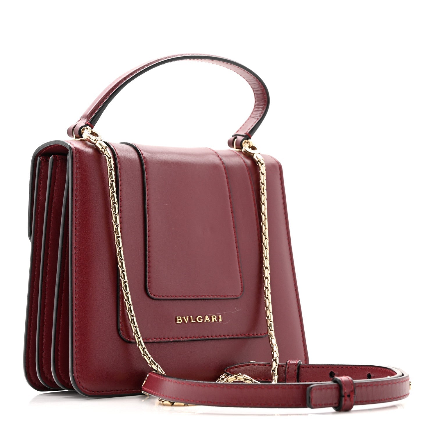 Calfskin Serpenti Forever Top Handle Burgundy