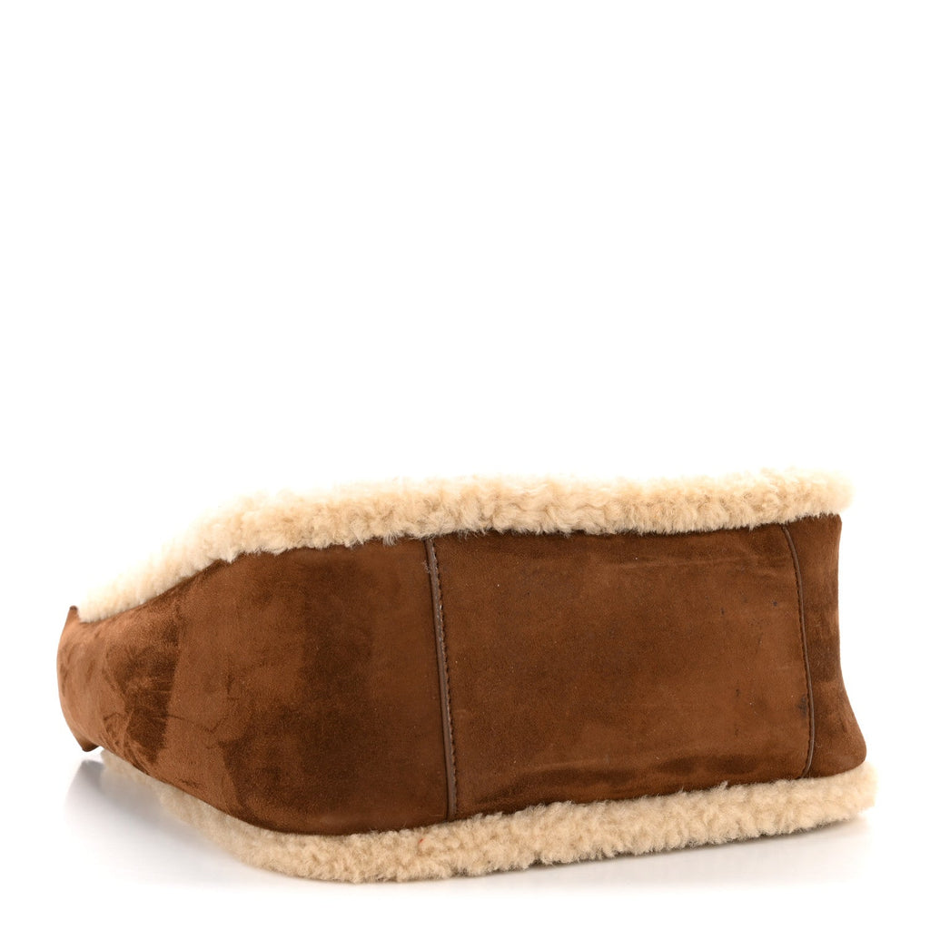 Suede Shearling Small Le 5 A 7 Soft Hobo  Dark Sigaro Natural Beige