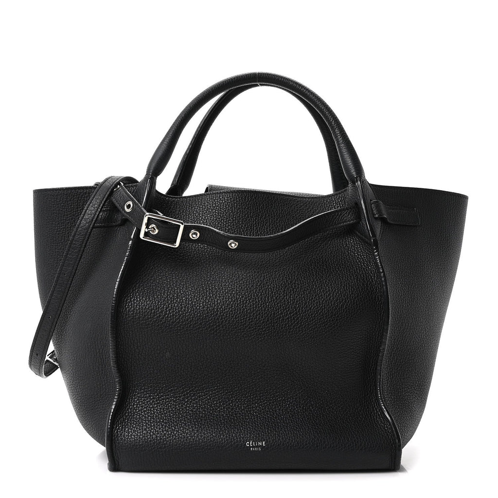 Supple Grained Calfskin Small Big Bag Black