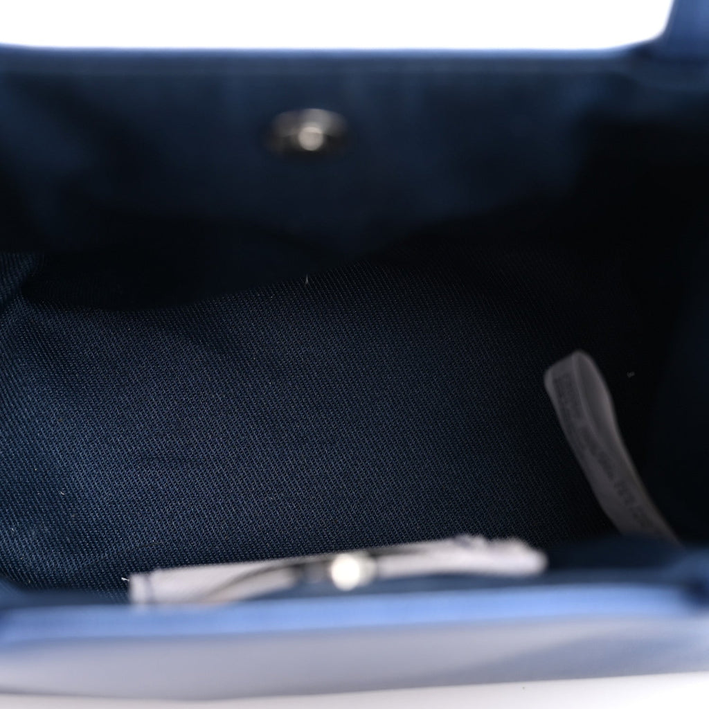 Metallic Vegan Leather Small Shopping Bag Cobalt