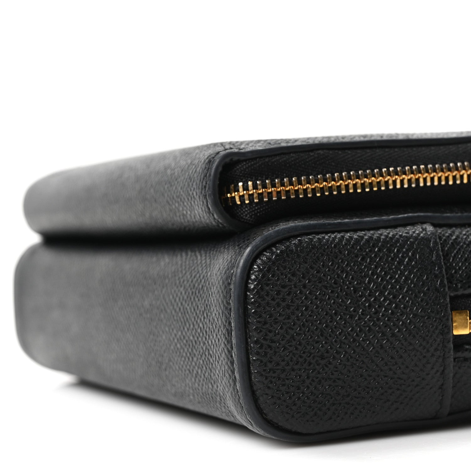 Grained Calfskin Caro Double Pouch Black