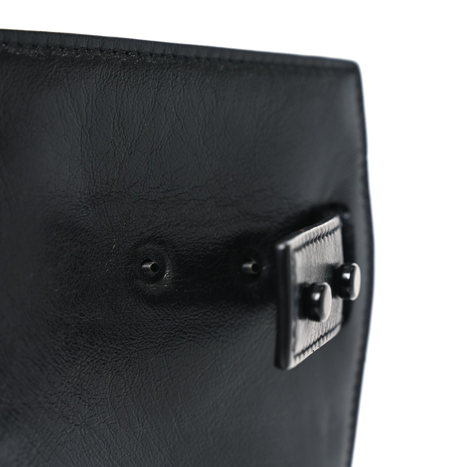 Textured Patent Large Souple Sac De Jour Black
