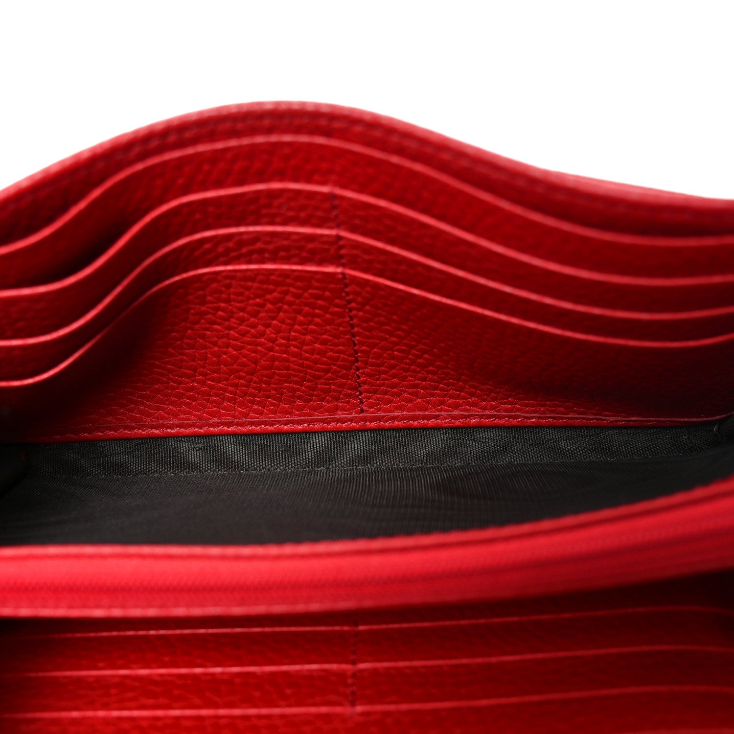 Pebbled Calfskin Large Soho Continental Wallet Red