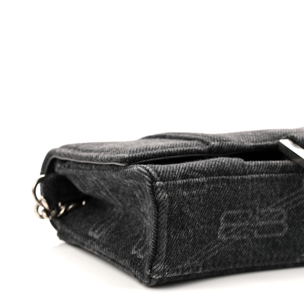 Denim BB Monogram Hourglass Chain Bag Black