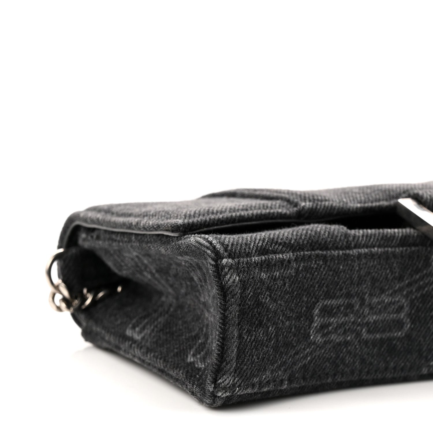 Denim BB Monogram Hourglass Chain Bag Black